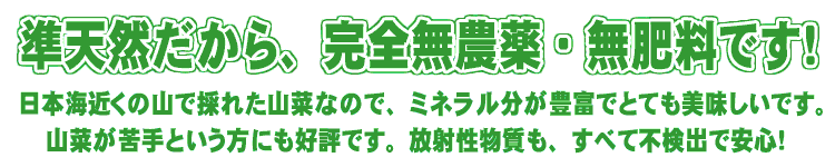 準天然だから、完全無農薬・無肥料です