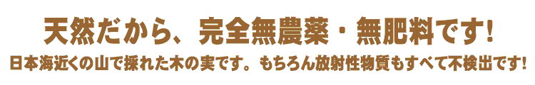 天然だから、完全無農薬・無肥料です