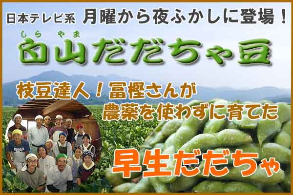 冨樫さんのだだちゃ豆 『早生だだちゃ(1.8Kg)』 冨樫さんの早生だだちゃ豆 1.8Kg