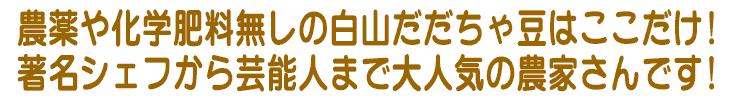 著名なシェフから芸能人まで大人気の農家さんです