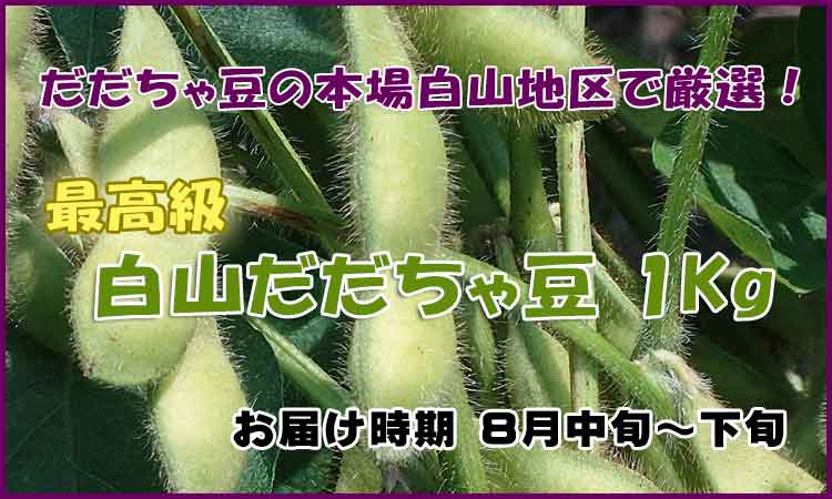 白山地区で厳選 白山だだちゃ豆