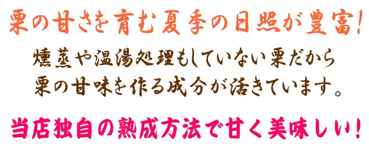 独自の熟成方法で甘く美味しい