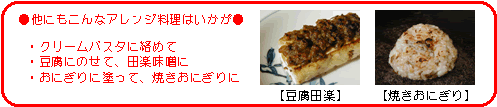 他にもこんなアレンジ料理はいかが　豆腐田楽　焼きおにぎり