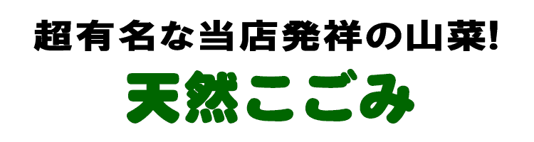 有名な定番山菜こごみ